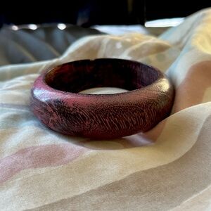 Vintage Wooden Bangle Washed In Pink